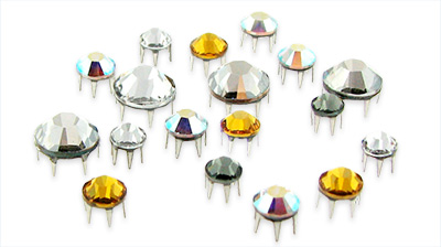 Crystal, Crystal AB and Aurum rose pins.