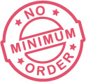 No Minimum Order stamp