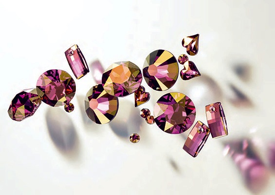 Various Swarovski Elements in Crystal Lilac Shadow