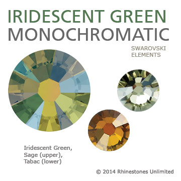 Swarovski Iridescent Green monochromatic color theme