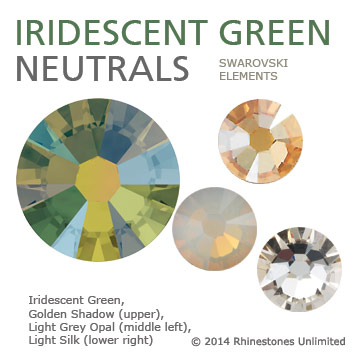 Swarovski Iridescent Green neutral color theme from Rhinestones Unlimi