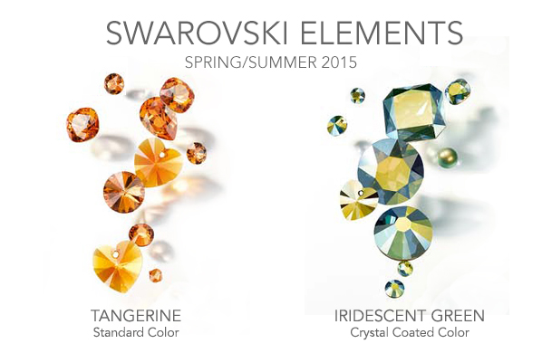 Swarovski Spring/Summer 2015 colors, Tangerine and Iridescent Green, available now at Rhinestones Unlimited