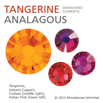 Swarovski Tangerine analagous color theme from Rhinestones Unlimited