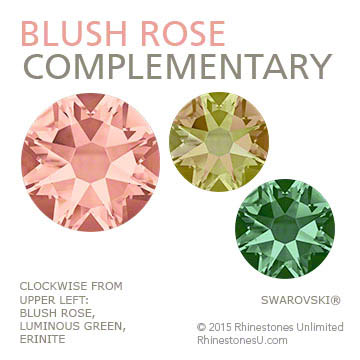 Complementary color pairing suggestion featuring Swarovski crystal rhinestone Blush Rose