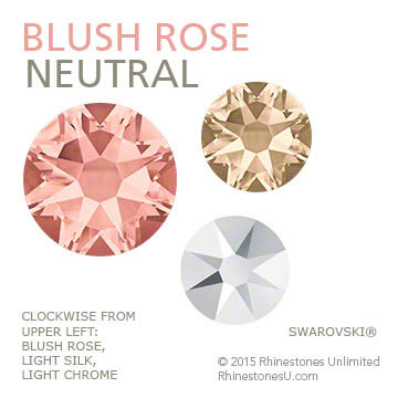 Neutral color pairing suggestion featuring Swarovski crystal rhinestone Blush Rose