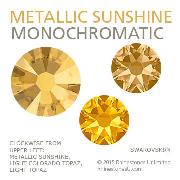 Monochromatic color pairing suggestion from Rhinestones Unlimited featuring Swarovski crystal rhinestone Metallic Sunshine