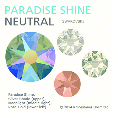 Swarovski Crystal Paradise Shine with Silver Shade, Moonlight and Rose Gold in a neutral color story