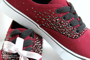 Canvas sneakers embellished with Swarovski crystals by Christine Murphy Designs
