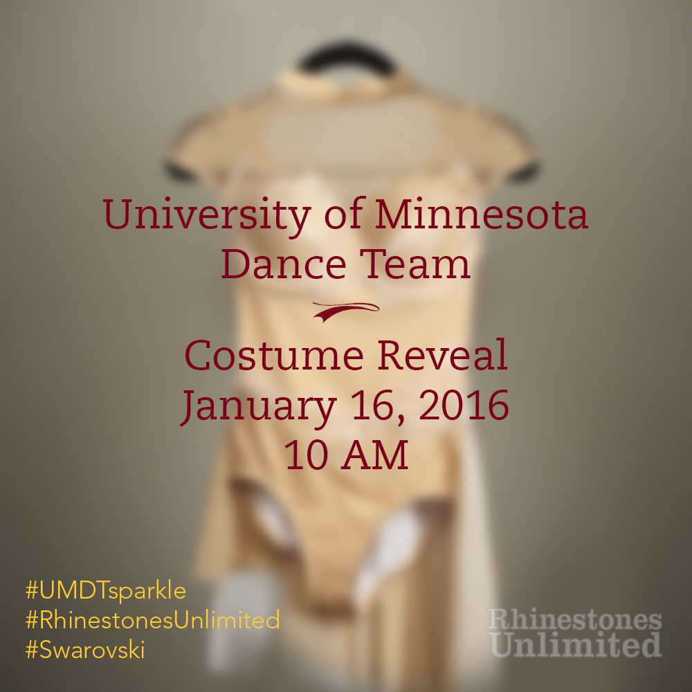 Images of the completed costume will be revealed on the Rhinestones Unlimited Facebook page