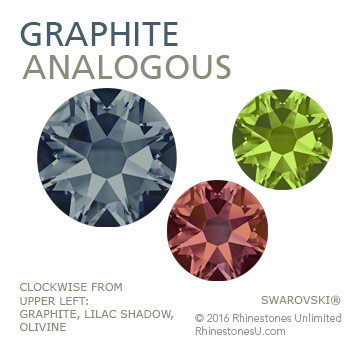 Swarovski Graphite in an analogous color pairing
