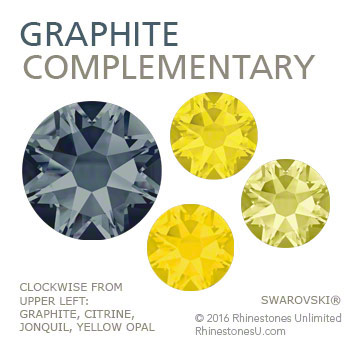 Swarovski Graphite in a complementary color pairing