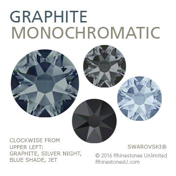 Swarovski Graphite in a monochromatic color pairing