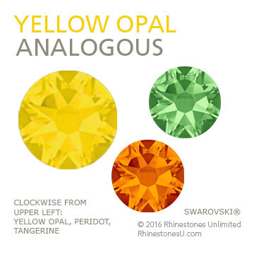 Swarovski Yellow Opal in an analogous color pairing