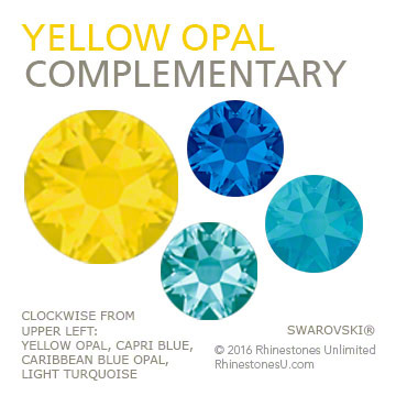 Swarovski Yellow Opal in a complementary color pairing