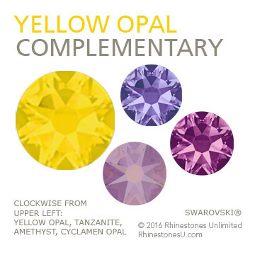 Swarovski Yellow Opal in a complementary color pairing