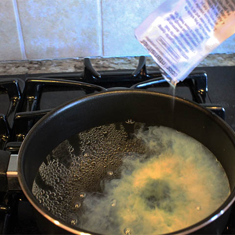Add intensifier to boiling water