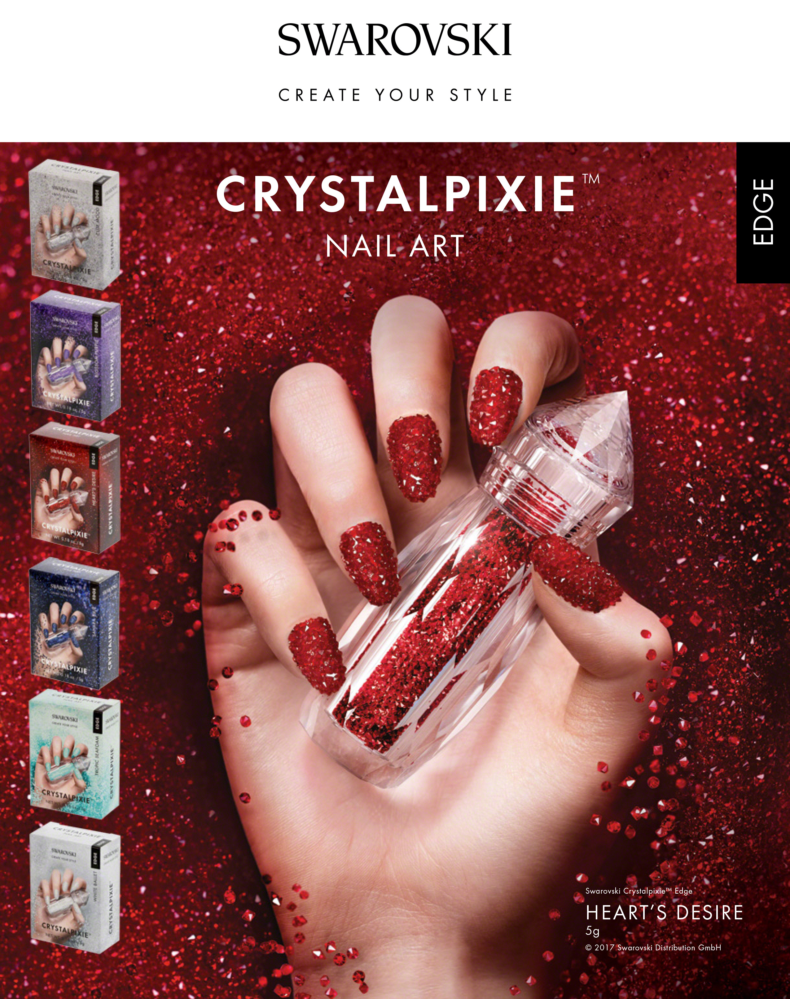 CRYSTAL PIXIE EDGE  DIY Nail design with Swarovski Crystals