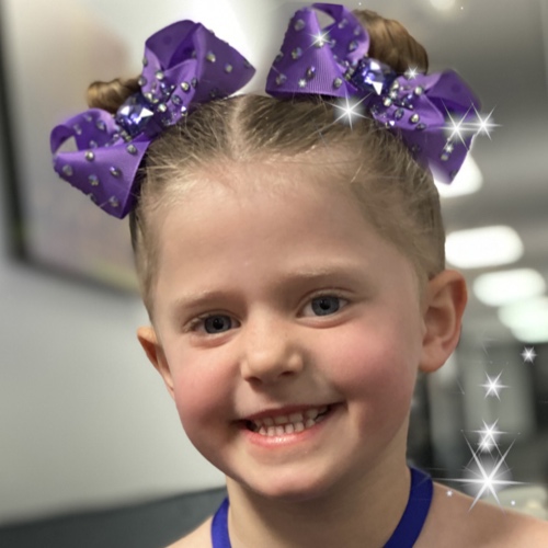 Kids Rhinestone Hair Bow - Purple