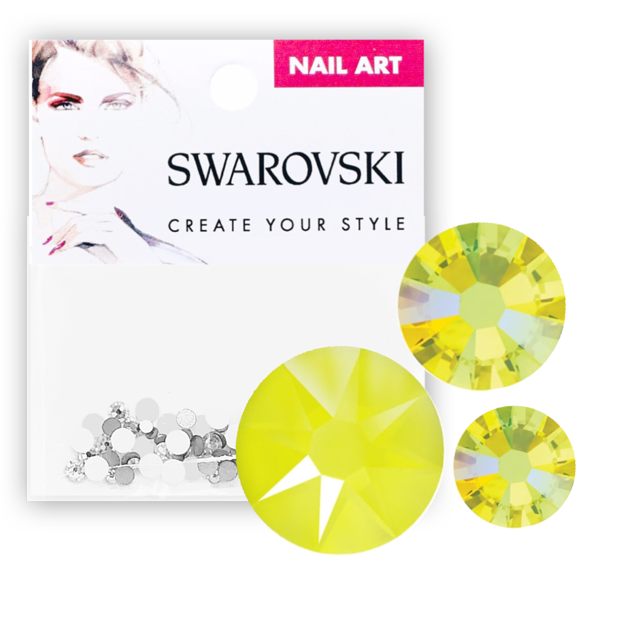 Crystals for Nails - Electric Yellow Mixed Pack