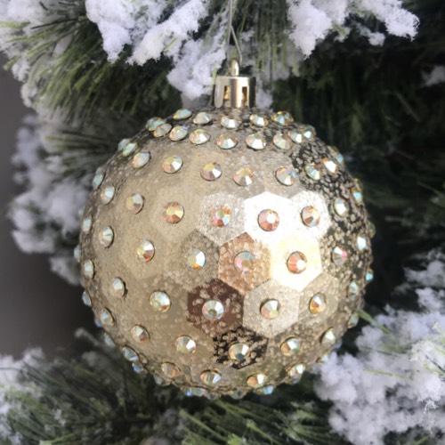 DIY Rhinestone Ornaments - Gold