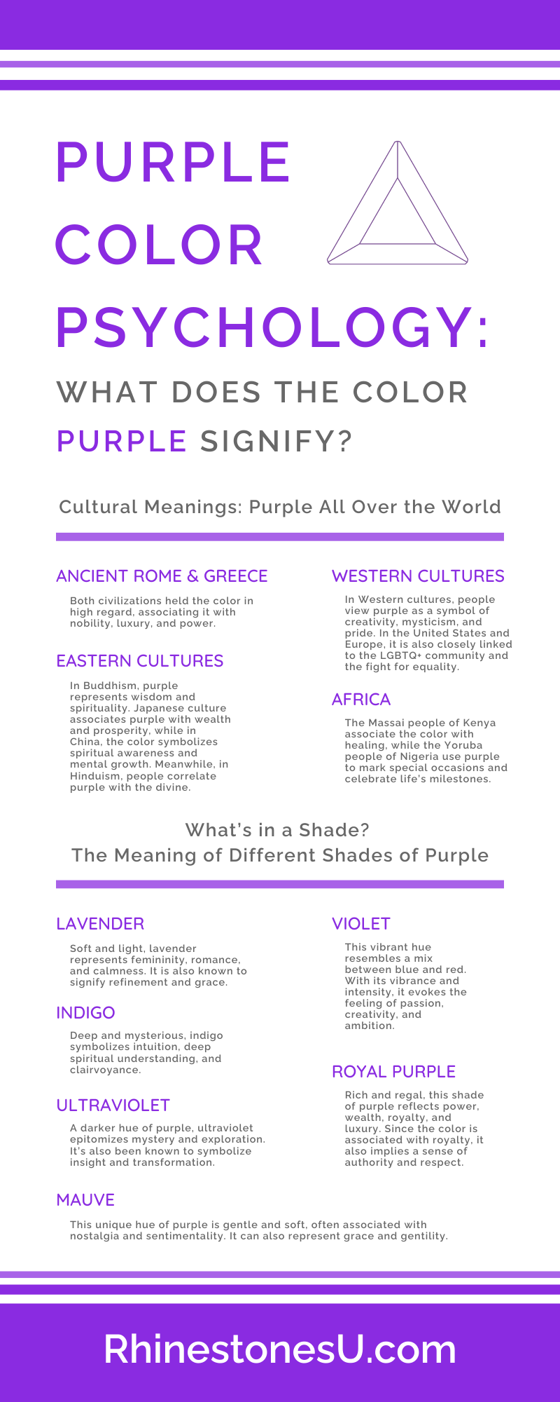 Purple Color Psychology: What Does the Color Purple Signify? - Rhinestones  Unlimited