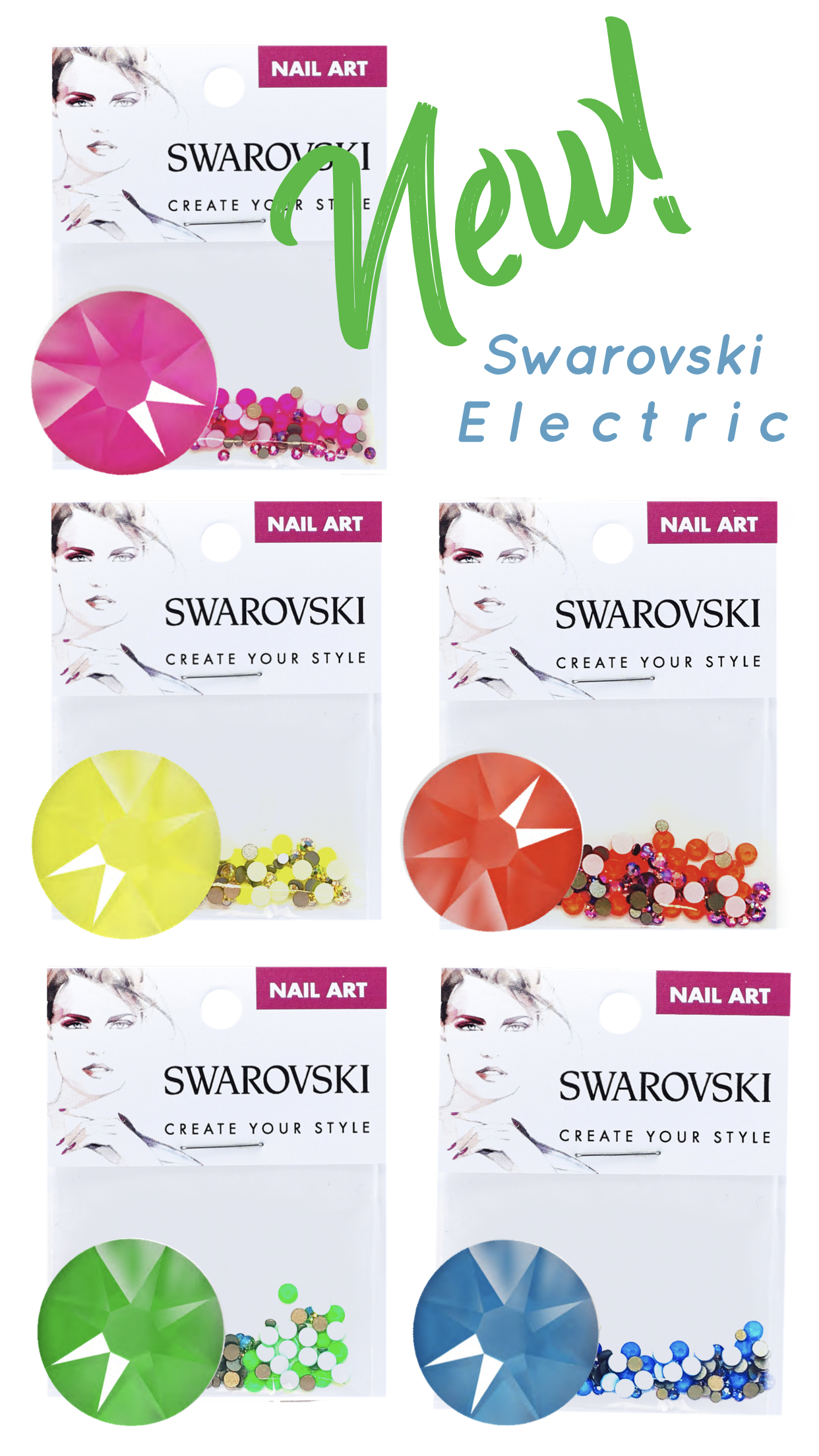 Swarovski Electric Color Crystals for Nail Art